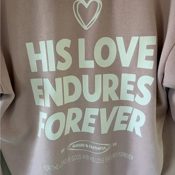 ELEVATED FAITH His Love Endures Forever Hoodie Pink - Picture 5 of 8